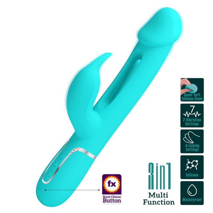 Vibrador con Lengua Kampas Verde de Prettylove | VibraZon