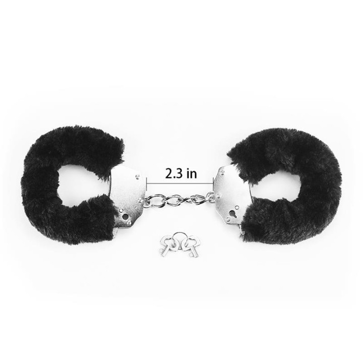 Esposas Metálicas con Pelo Negro de Lovetoy | VibraZon