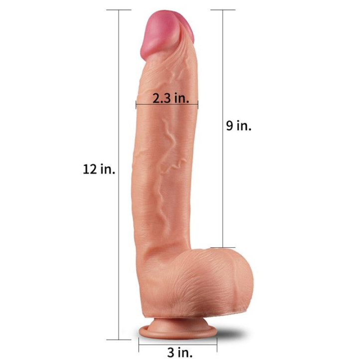 Dildo Nature 12 Dual Layer Natural de Lovetoy | VibraZon