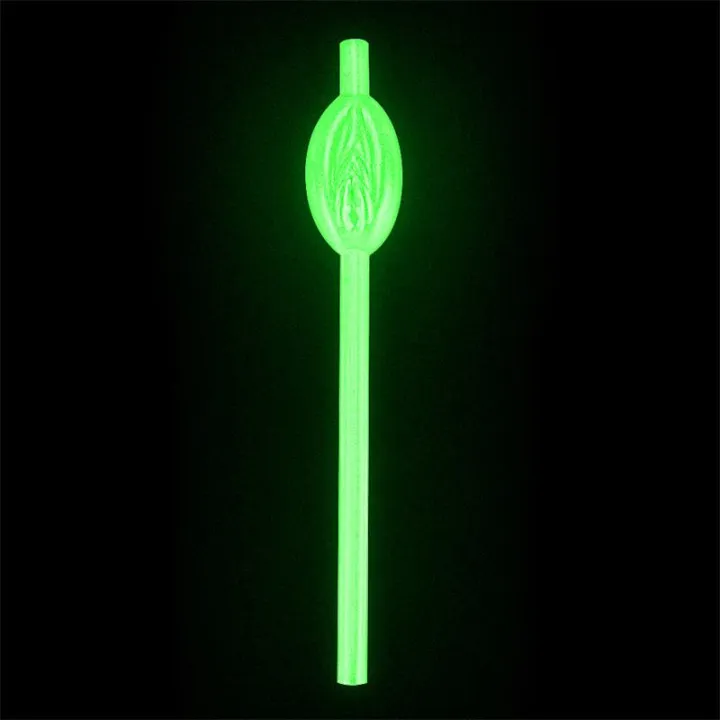 Pajita de Vagina Brilla en la Oscuridad Pack de 9 de Lovetoy