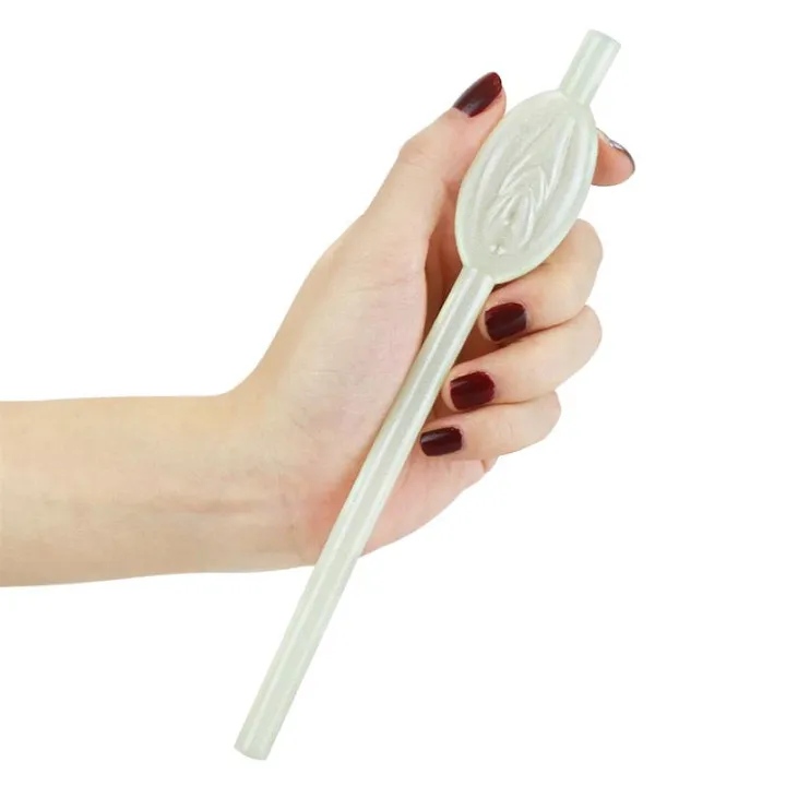 Pajita de Vagina Brilla en la Oscuridad Pack de 9 de Lovetoy