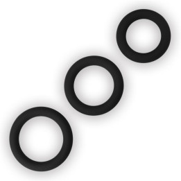 Pack de 3 Anillos para el Pene Power Plus Negro de Lovetoy | VibraZon