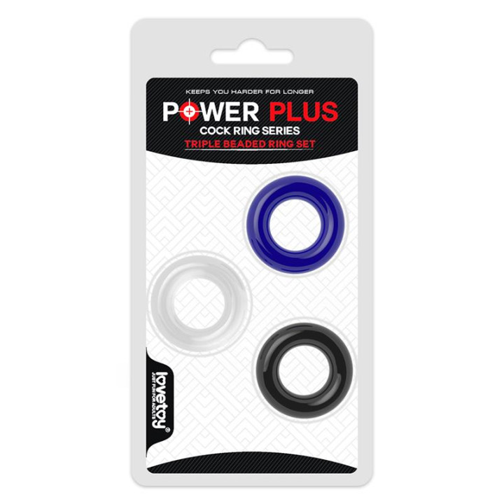 Pack de 3 Anillos para el Pene Power Plus de Lovetoy | VibraZon