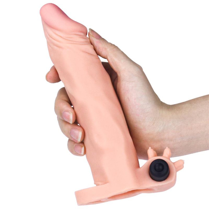 Funda para el Pene con Vibración Add 2 Pleasure X-Tender Natural de Lovetoy | VibraZon