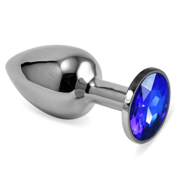 Plug Anal Plateado Rosebud Classic con Joya Azul Oscuro Talla S de Lovetoy | VibraZon