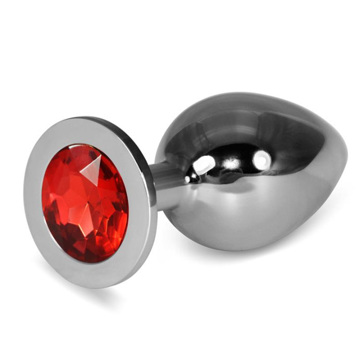 Plug Anal Metal RoseBud Classic con Joya Rojo Talla L de Lovetoy | VibraZon