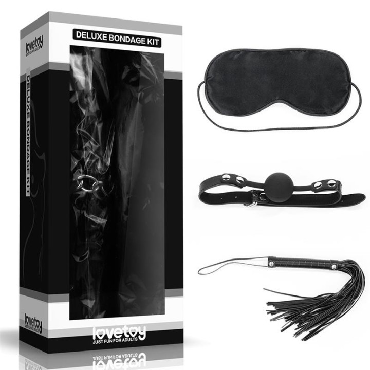 Kit Bondage Deluxe Negro de Lovetoy | VibraZon
