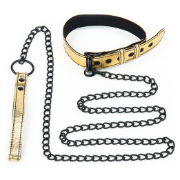 Collar con Correa Bondage Dorado de Lovetoy | VibraZon