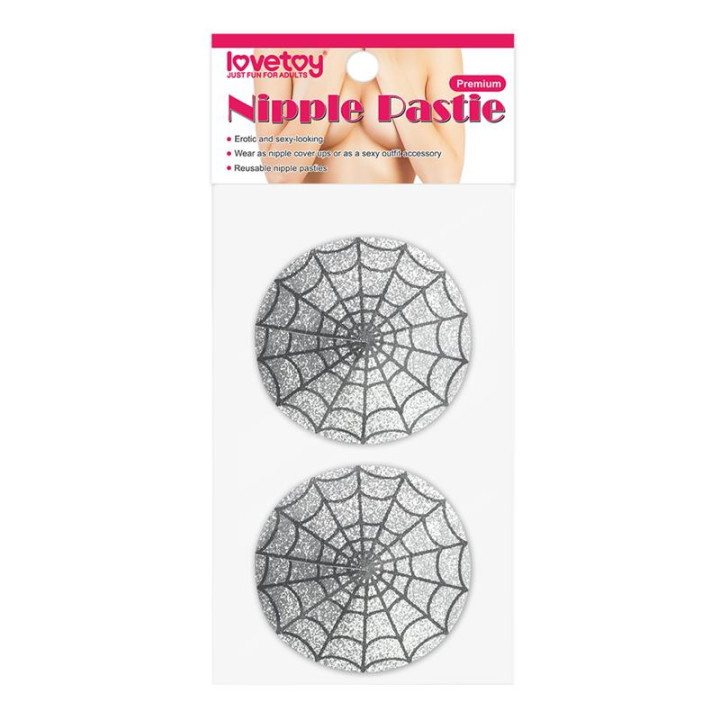 Pezoneras Reutilizables Tela de Araña Plateado de Lovetoy | VibraZon