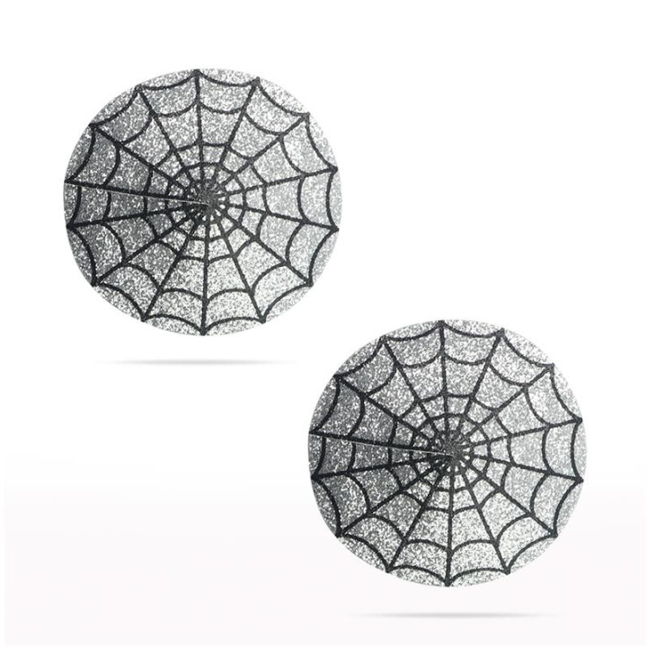 Pezoneras Reutilizables Tela de Araña Plateado de Lovetoy | VibraZon