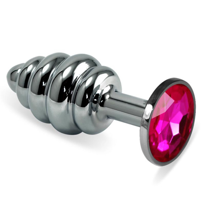 Plug Anal en Espiral Rosebud con Joya Fuchsia de Lovetoy | VibraZon