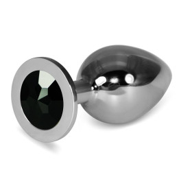 Plug Anal Metal RoseBud Classic con Joya Negro Talla L de Lovetoy | VibraZon