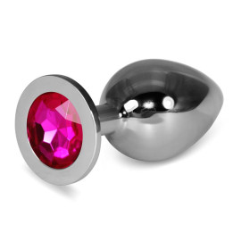 Plug Anal Metal RoseBud Classic con Joya Fuchsia Talla L de Lovetoy | VibraZon