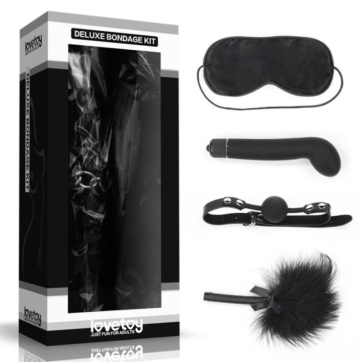 Kit Bondage Deluxe con Vibrador Negro de Lovetoy | VibraZon