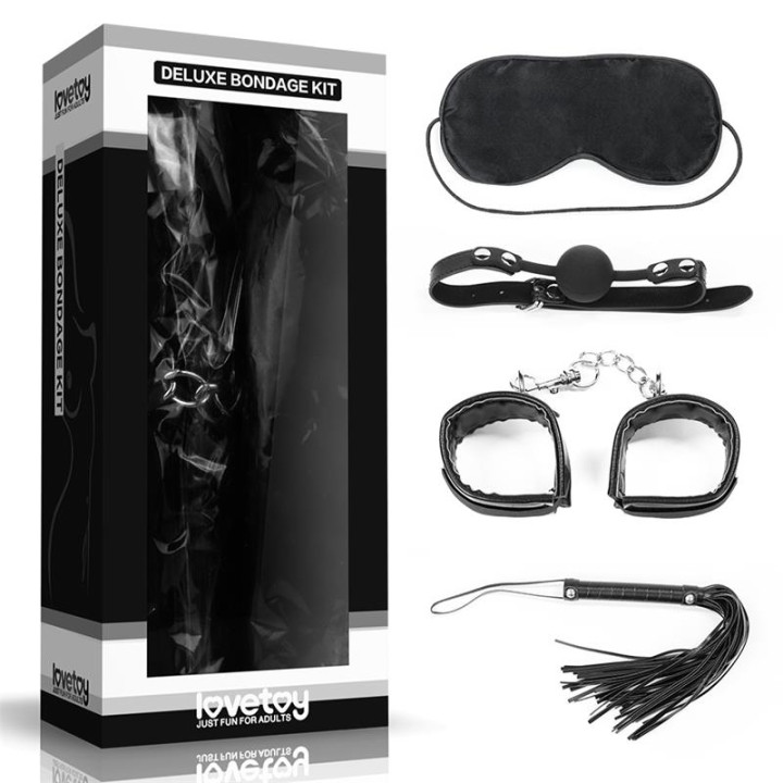 Kit Bondage Deluxe 4 Unidades Negro de Lovetoy | VibraZon