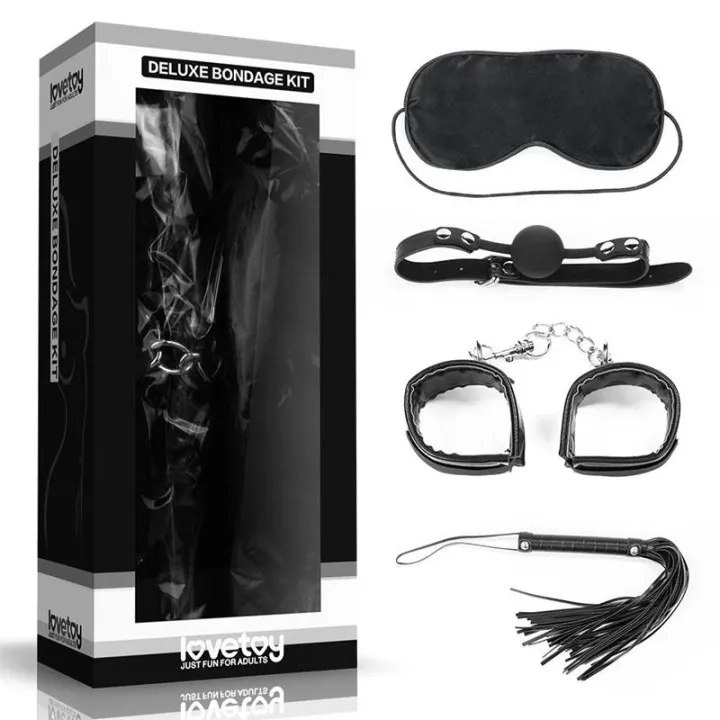 Kit Bondage Deluxe 4 Unidades Negro de Lovetoy