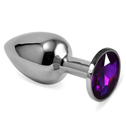 Plug Anal Plateado Rosebud Classic con Joya Púrpura Talla S de Lovetoy | VibraZon