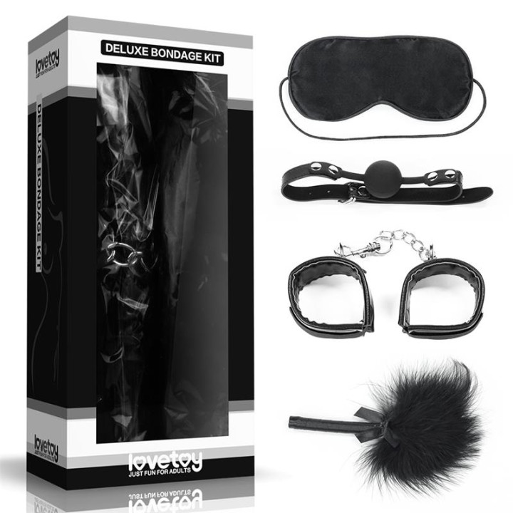 Kit Bondage Deluxe 4 Unidades Negro de Lovetoy | VibraZon