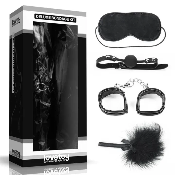 Kit Bondage Deluxe 4 Unidades Negro de Lovetoy