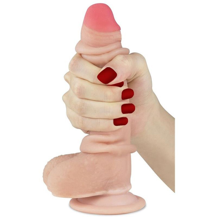 Dildo con Piel Retractil 7 Natural de Lovetoy | VibraZon