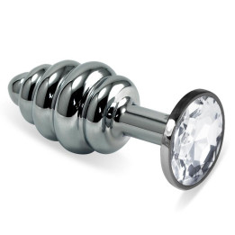 Plug Anal en Espiral Rosebud con Joya Transparente de Lovetoy | VibraZon