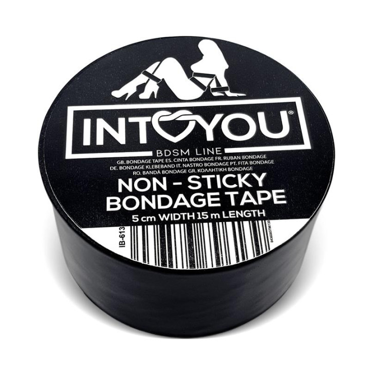 Cinta de Bondage No Pegajosa Negro 5 metros de Intoyou Bdsm Line | VibraZon