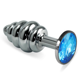 Plug Anal en Espiral Rosebud con Joya Azul de Lovetoy | VibraZon
