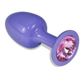 Plug Anal de Metal Púrpura Rosebud con Joya Rosa de Lovetoy | VibraZon