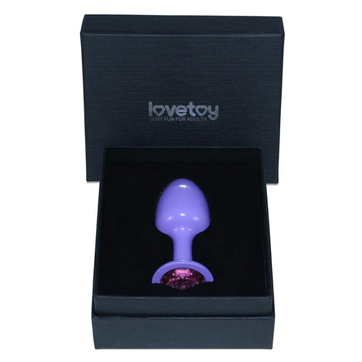 Plug Anal de Metal Púrpura Rosebud con Joya Rosa de Lovetoy | VibraZon