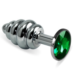 Plug Anal en Espiral Rosebud con Joya Verde de Lovetoy | VibraZon
