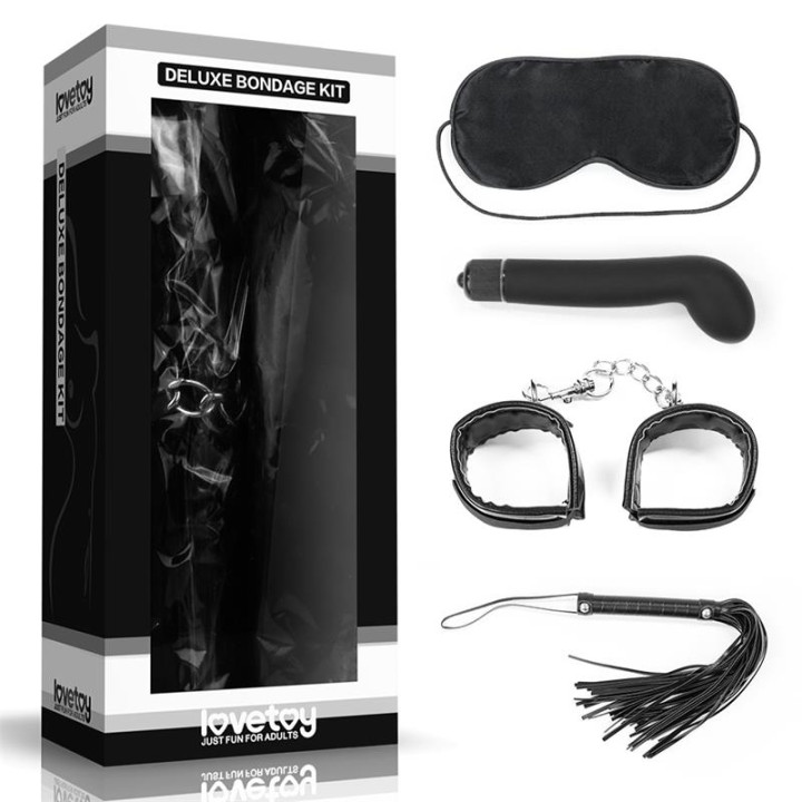 Kit Bondage Deluxe con Vibrador Negro de Lovetoy | VibraZon