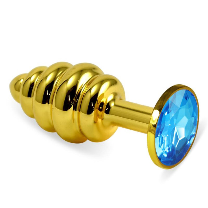 Plug Anal en Espiral Rosebud con Joya Azul de Lovetoy | VibraZon