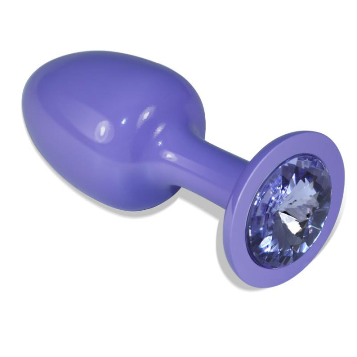 Plug Anal de Metal Púrpura Rosebud con Joya Azul de Lovetoy | VibraZon