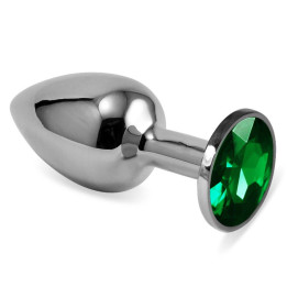 Plug Anal Plateado Rosebud Classic con Joya Verde Talla S de Lovetoy | VibraZon