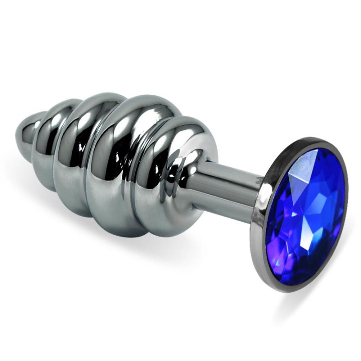 Plug Anal en Espiral Rosebud con Joya Azul Oscuro de Lovetoy | VibraZon