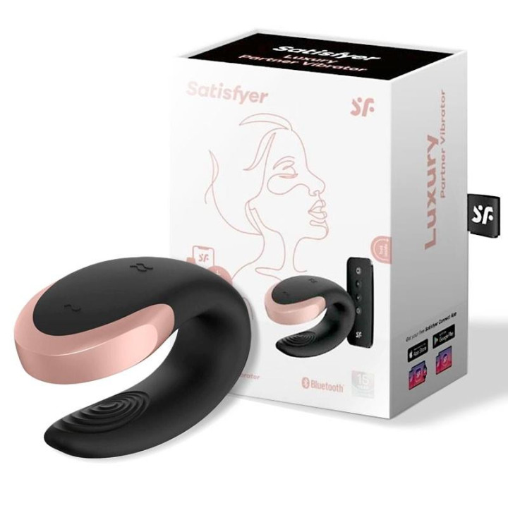 Double Love Luxury Vibrador Para Parejas con APP Negro de Satisfyer | VibraZon