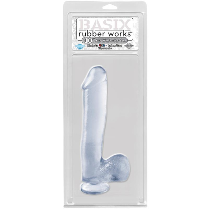 Dildo 24,5 cm Transparente de Basix Rubber Works | VibraZon