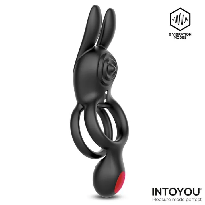 Konny Anillo Vibrador Doble con Conejito y Control Remoto de Intoyou