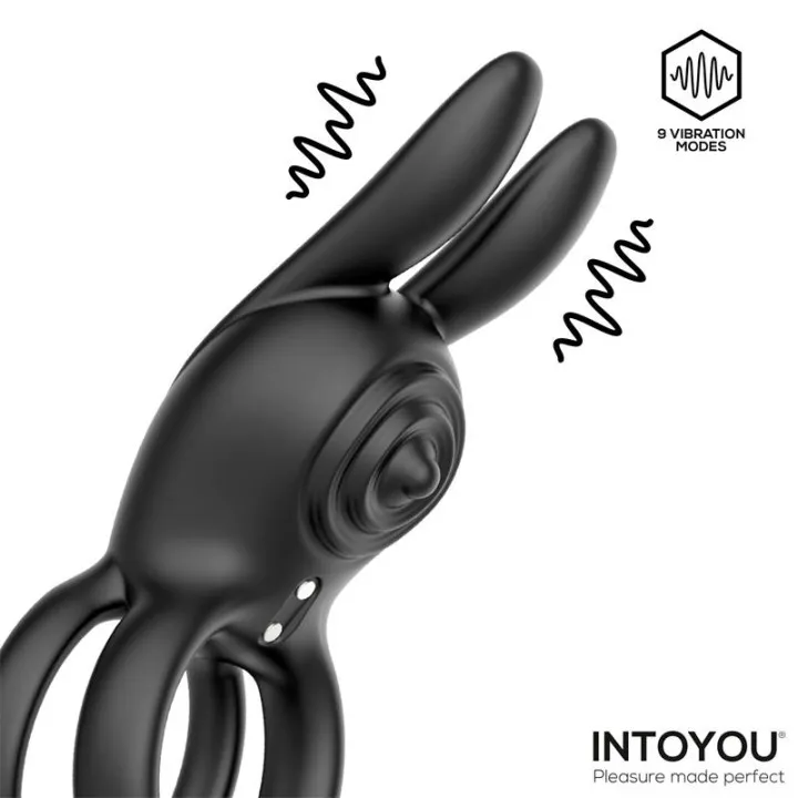 Konny Anillo Vibrador Doble con Conejito y Control Remoto de Intoyou