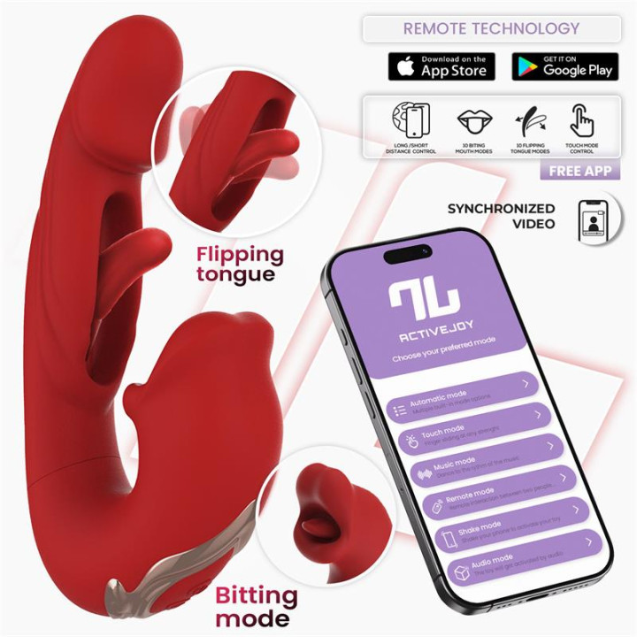Mouty Vibrador Función Mordisqueo y Flipping con APP de Intoyou App Series | VibraZon