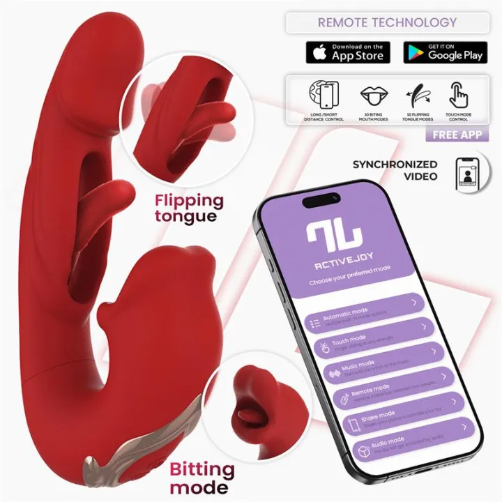 Mouty Vibrador Función Mordisqueo y Flipping con APP de Intoyou App Series