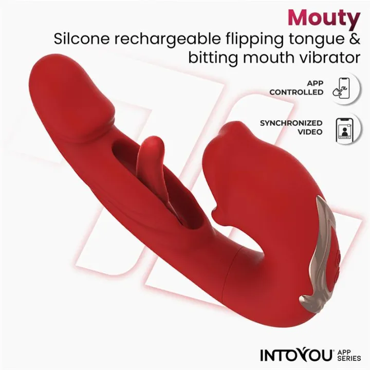 Mouty Vibrador Función Mordisqueo y Flipping con APP de Intoyou App Series