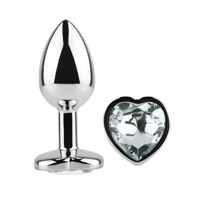 Plug Anal con Joya de Corazón Blanco Talla L de Afterdark