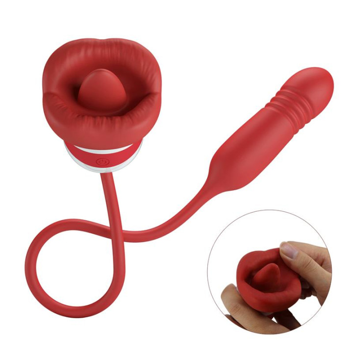 Estimulador de Boca Lameteo y Bala Vibradora con Thrusting Ashlyn de Prettylove | VibraZon