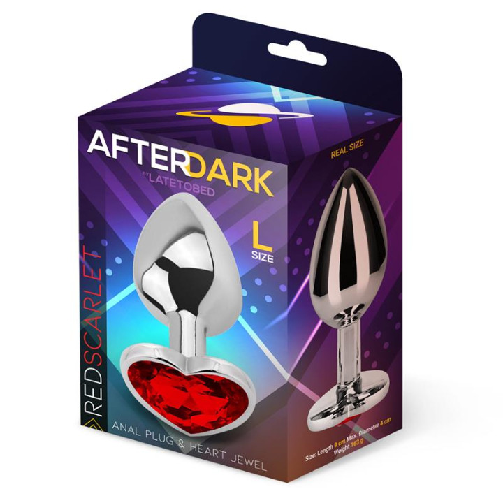 Plug anal Base Corazón Red Scarlet Talla L de Afterdark | VibraZon