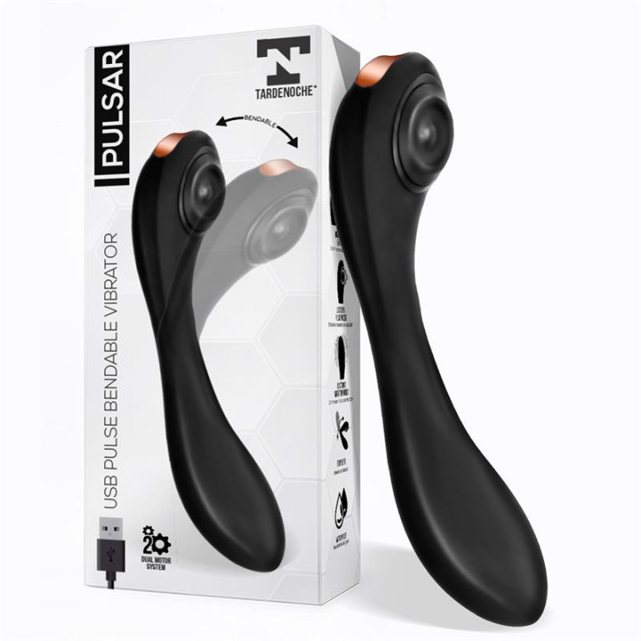 Pulsar Vibrador con Pulsación y Esqueleto Articulado Silicona USB de Tardenoche | VibraZon