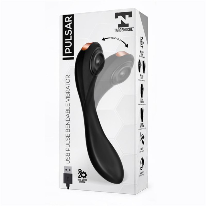 Pulsar Vibrador con Pulsación y Esqueleto Articulado Silicona USB de Tardenoche | VibraZon