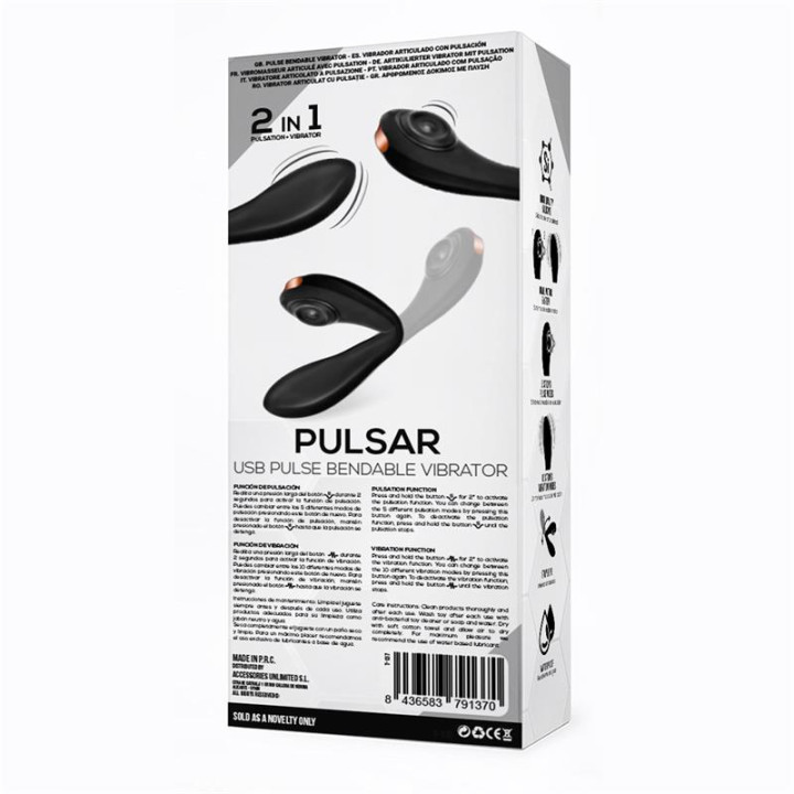 Pulsar Vibrador con Pulsación y Esqueleto Articulado Silicona USB de Tardenoche | VibraZon