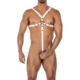 H4RNESS04 Arnés Cruzado C-Ring Blanco Talla Única de Cut4Men | VibraZon