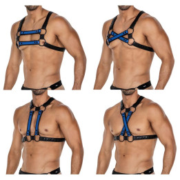 H4RNESS06 Arnés de Pecho 4WAY Azul Talla Única de Cut4Men | VibraZon